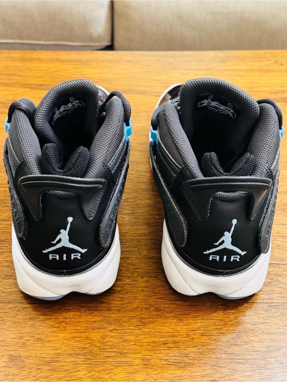 Air Jordan 6 Rings Anthracite University Blue Black Men’s Size 9 322992-041